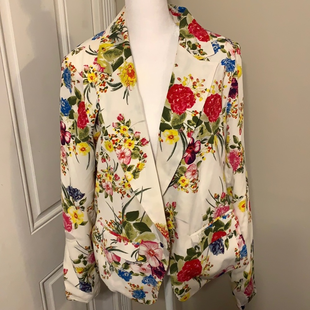 Multi colored flowered blazer